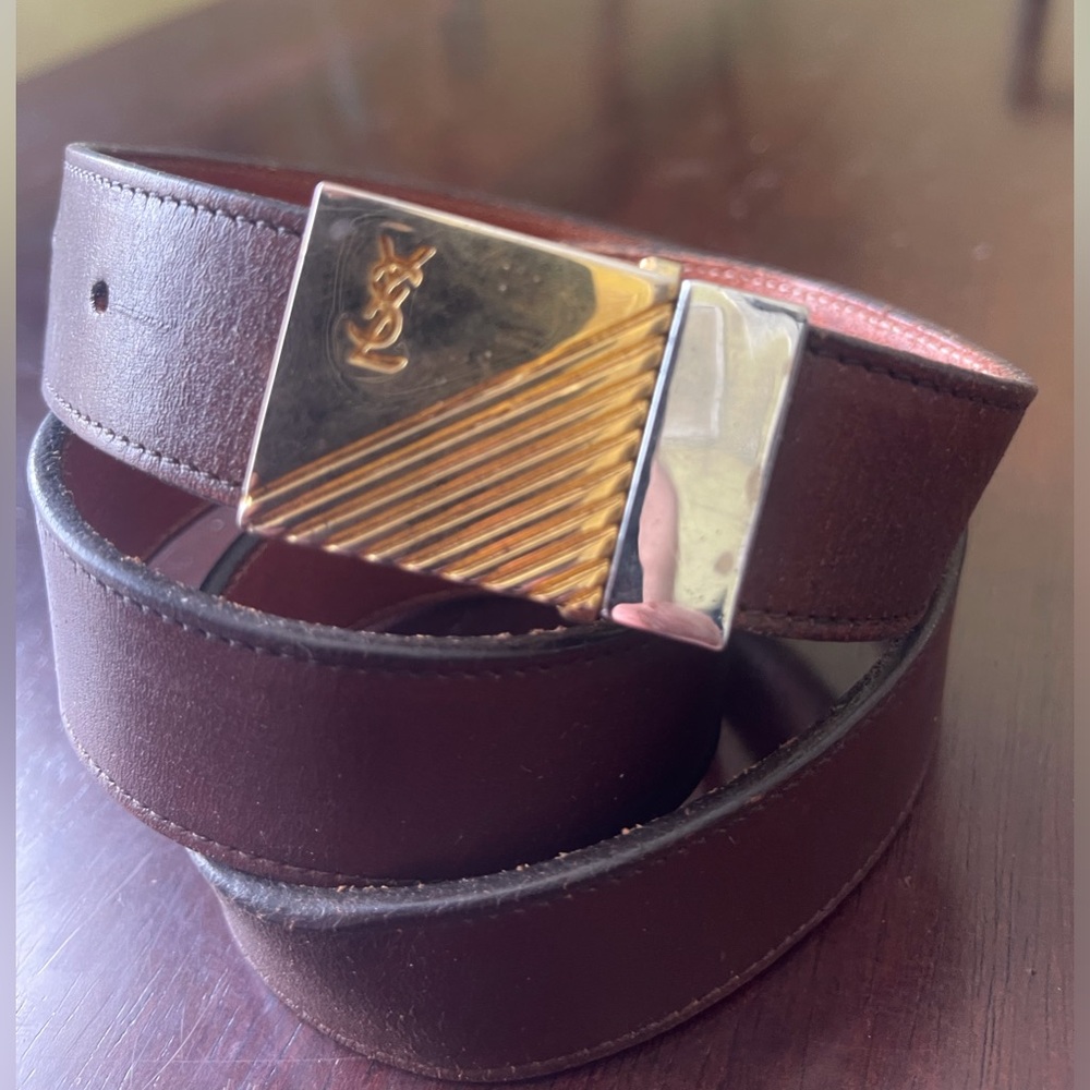 Vintage YSL Yves Saint Laurent Slim men’s belt 80s Designer